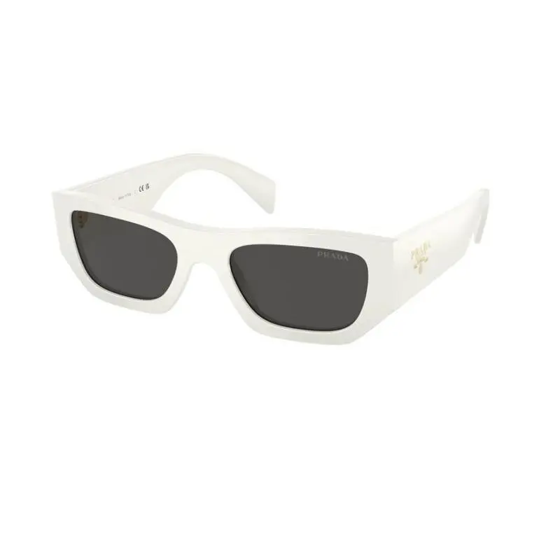 Prada PRA01S Sunglasses 16K08Z Unisex White Dark Gray 53mm