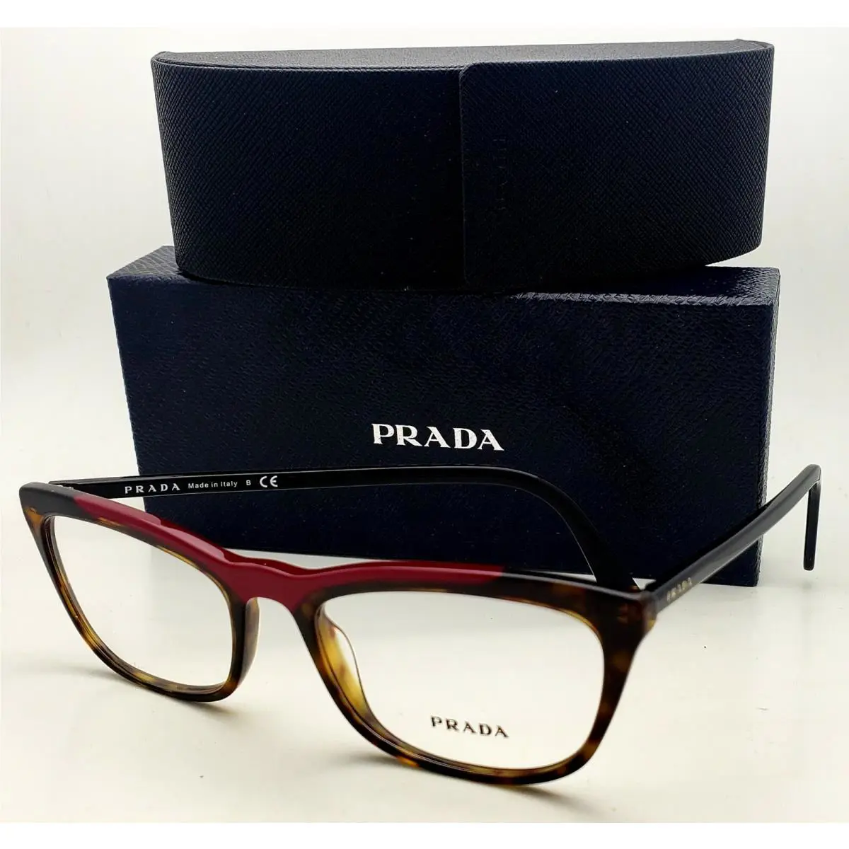 Rx-able Prada Eyeglasses Vpr 10V 320-1O1 52-18 Tortoise Red Cat-eye Frames