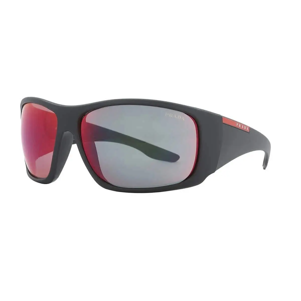 Sunglasses SPS04V 1BO9Q1 Black Frame / Blue Red Polarized Mirror Lens by Prada