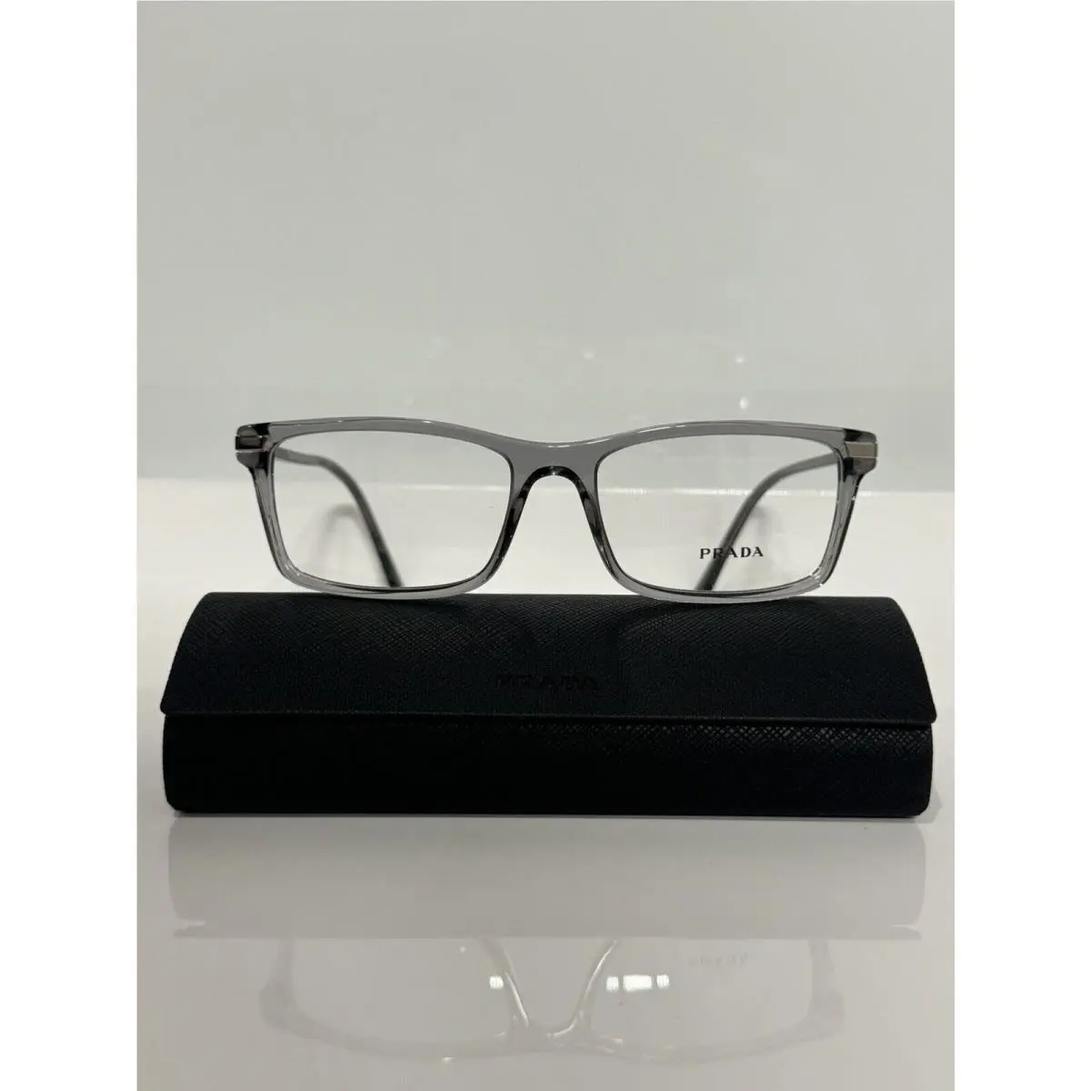 Prada Vpr03Y 08U1O1 Crystal Clear Acetate Eyeglasses 56mm