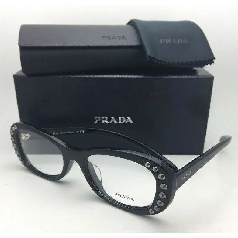 Prada Eyeglasses Vpr 21R-F 1AB-1O1 53-19 140 Shiny Black Frame Asian Fit
