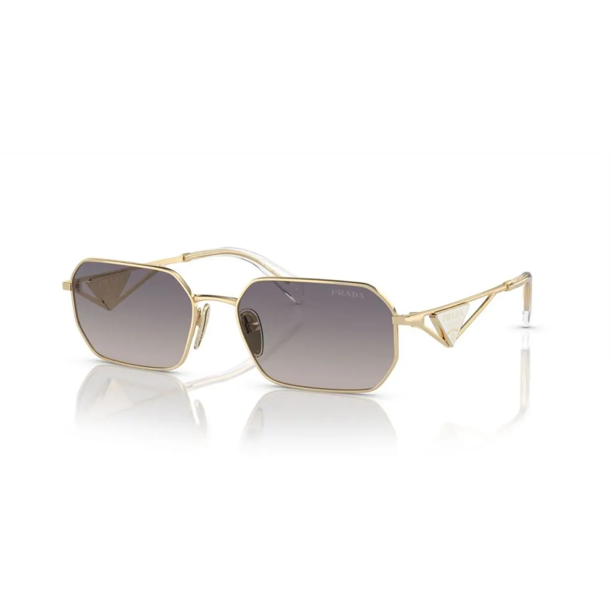 Prada PR A51S Pale Gold/blue Silver Shaded Mirrored ZVN-30C Sunglasses