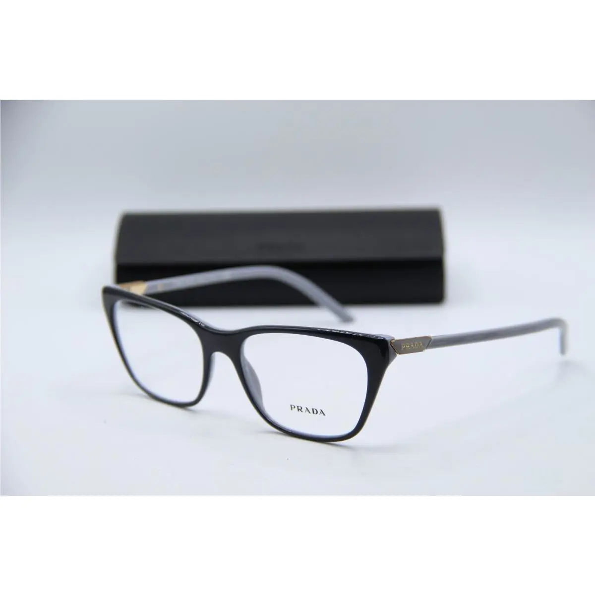 Prada Vpr 05Y 08Y-1O1 Black Blue Designer Eyeglasses W/case 53-17