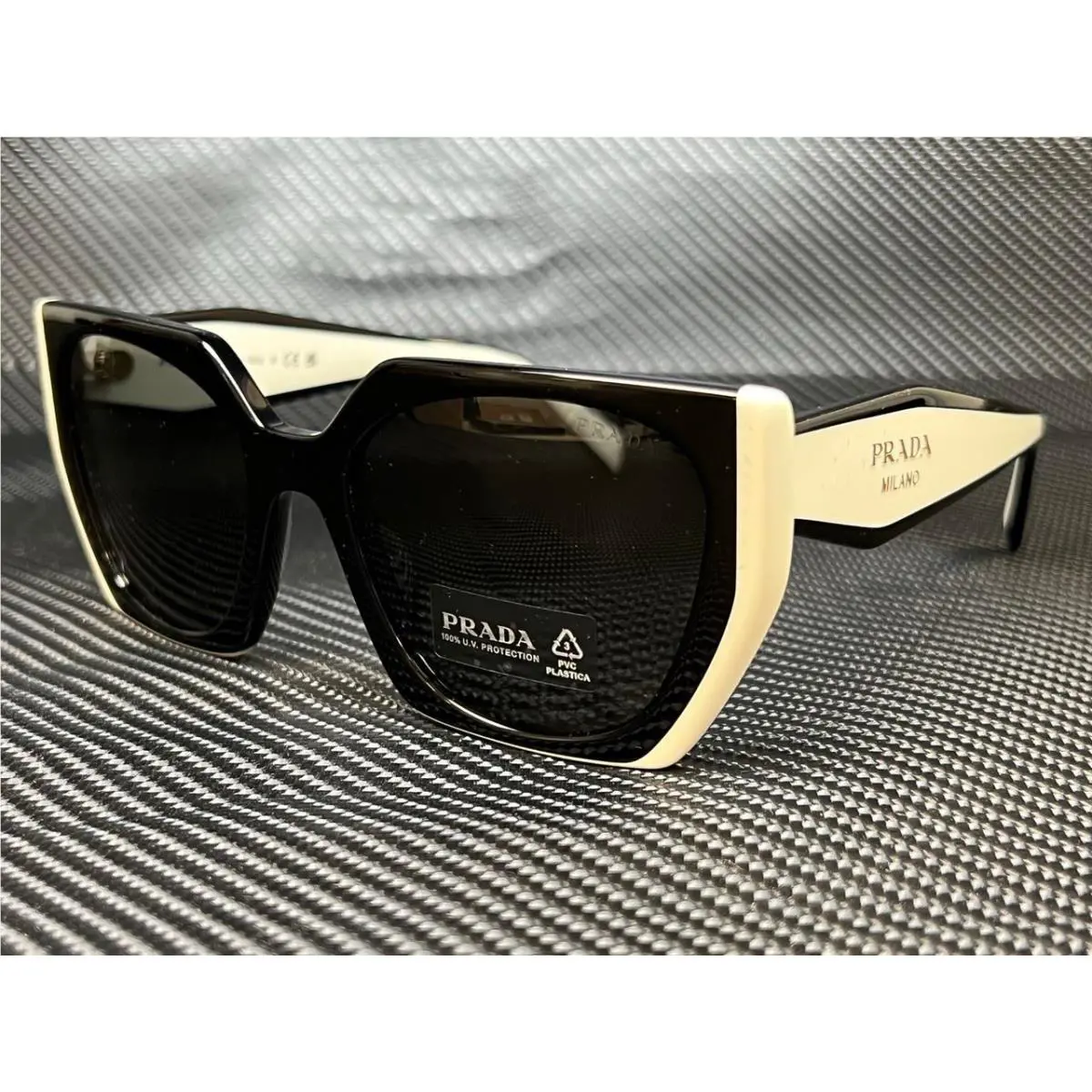 Prada PR 15WS 09Q5S0 Black Talc Dark Grey 54 mm Women`s Sunglasses