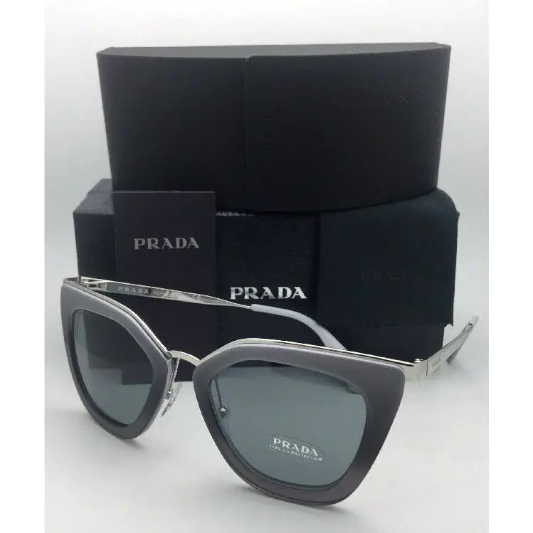 Prada Sunglasses Spr 53S UFV-3C2 52-21 Grey Gradient Silver Frame w/ Grey