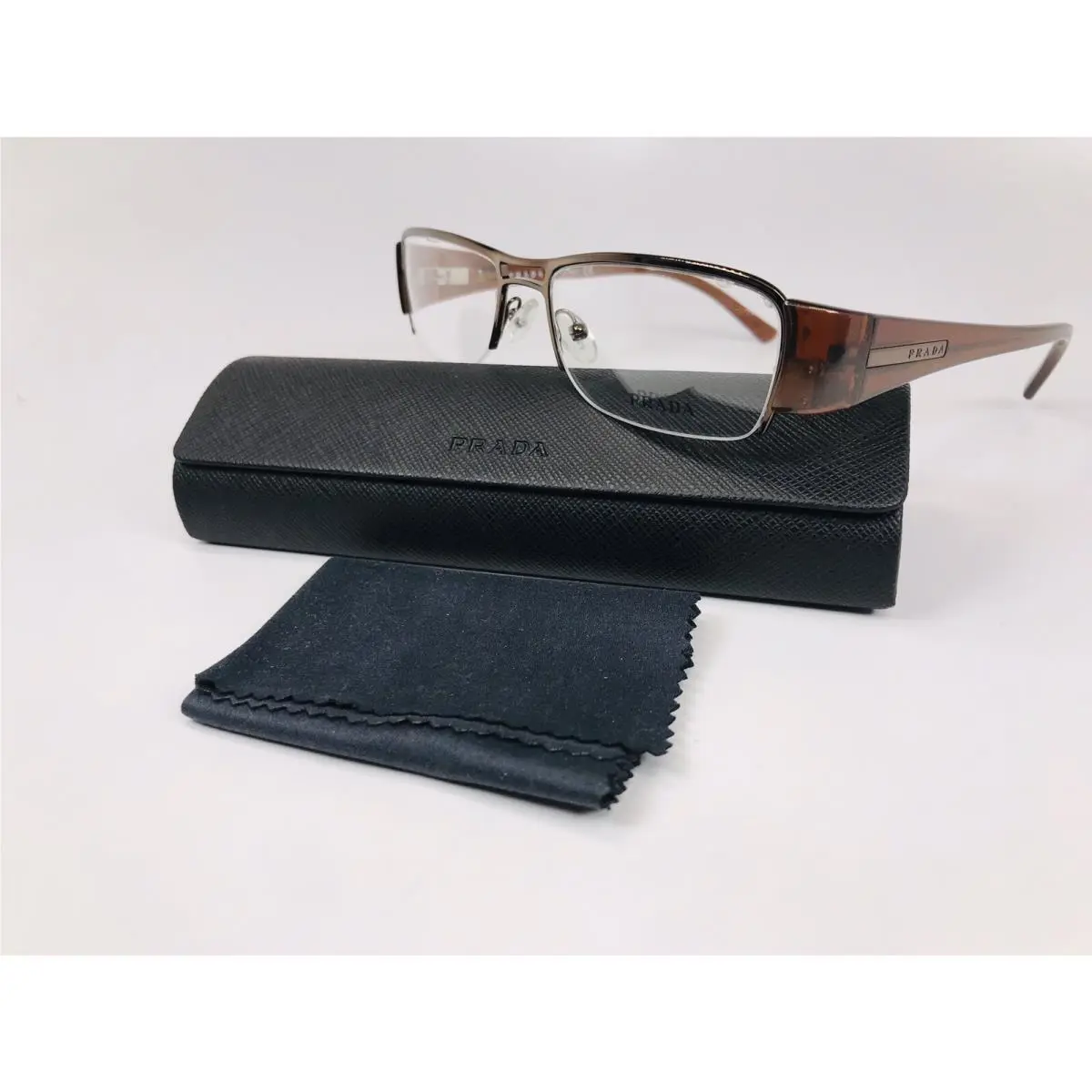 Prada Vpr 52I 1BI-1O1 Brown Eyeglasses 51mm with Prada Case