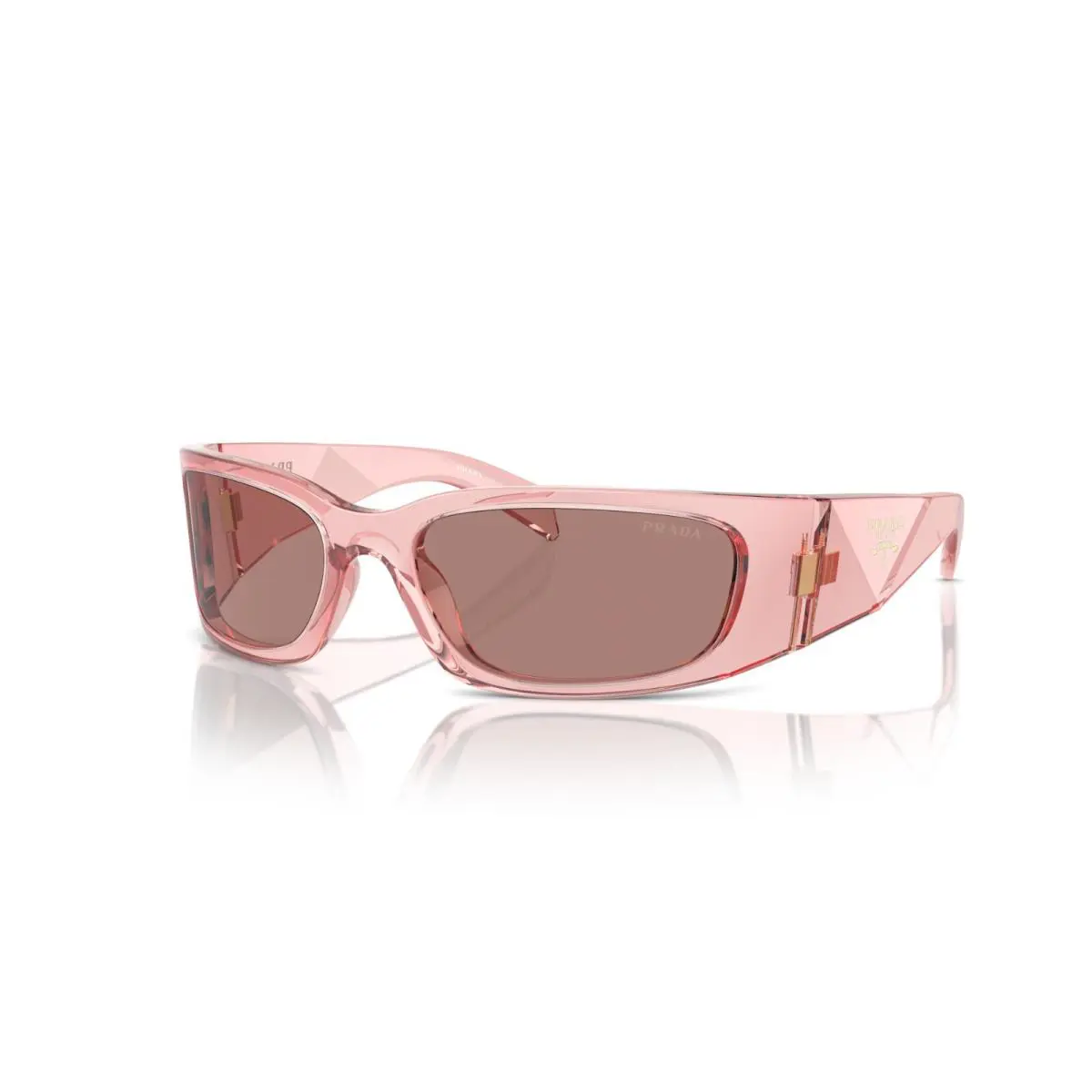 Prada PR A14S Transparent Peach/light Brown 19Q10D Sunglasses