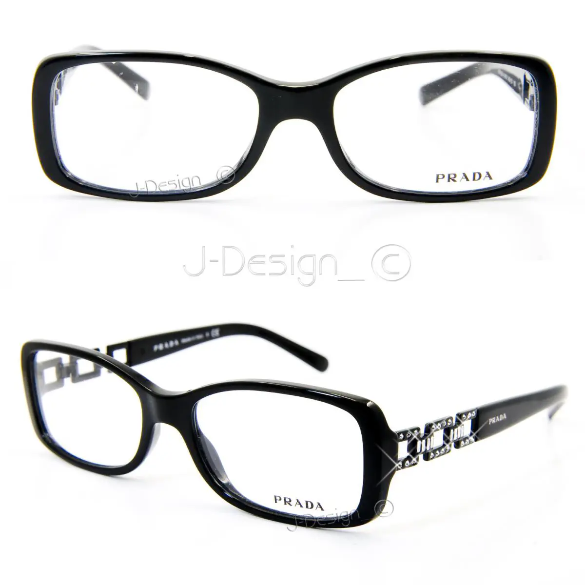 Prada VPR13M 1AB-1O1 Crystal Black 51/16/130 Eyeglasses Italy