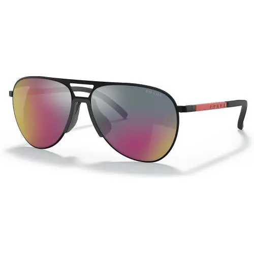 Prada Linea Rossa SPS51X 1BO01M Matte Black/grey Blue Red 59mm Men Sunglasses - Frame: Black, Lens: Gray