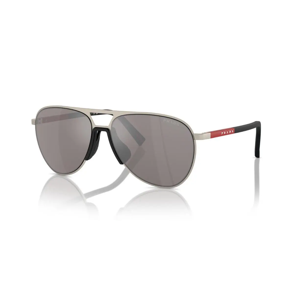 Prada Linea Rossa PS 53ZS Matte Champagne/grey Violet Mirror 18X80I Sunglasses