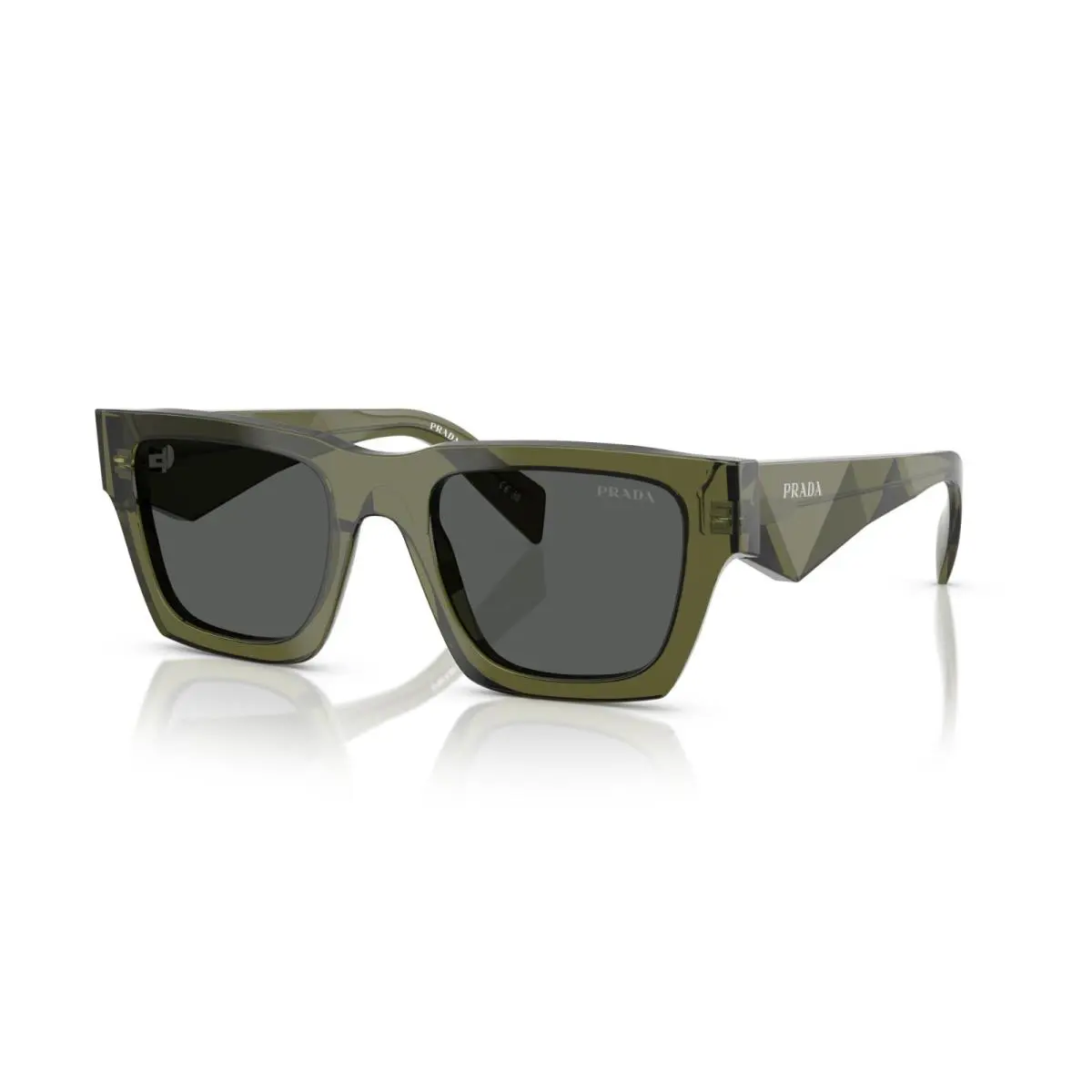 Prada PR A06S Transparent Military/dark Grey 25A-40L Sunglasses