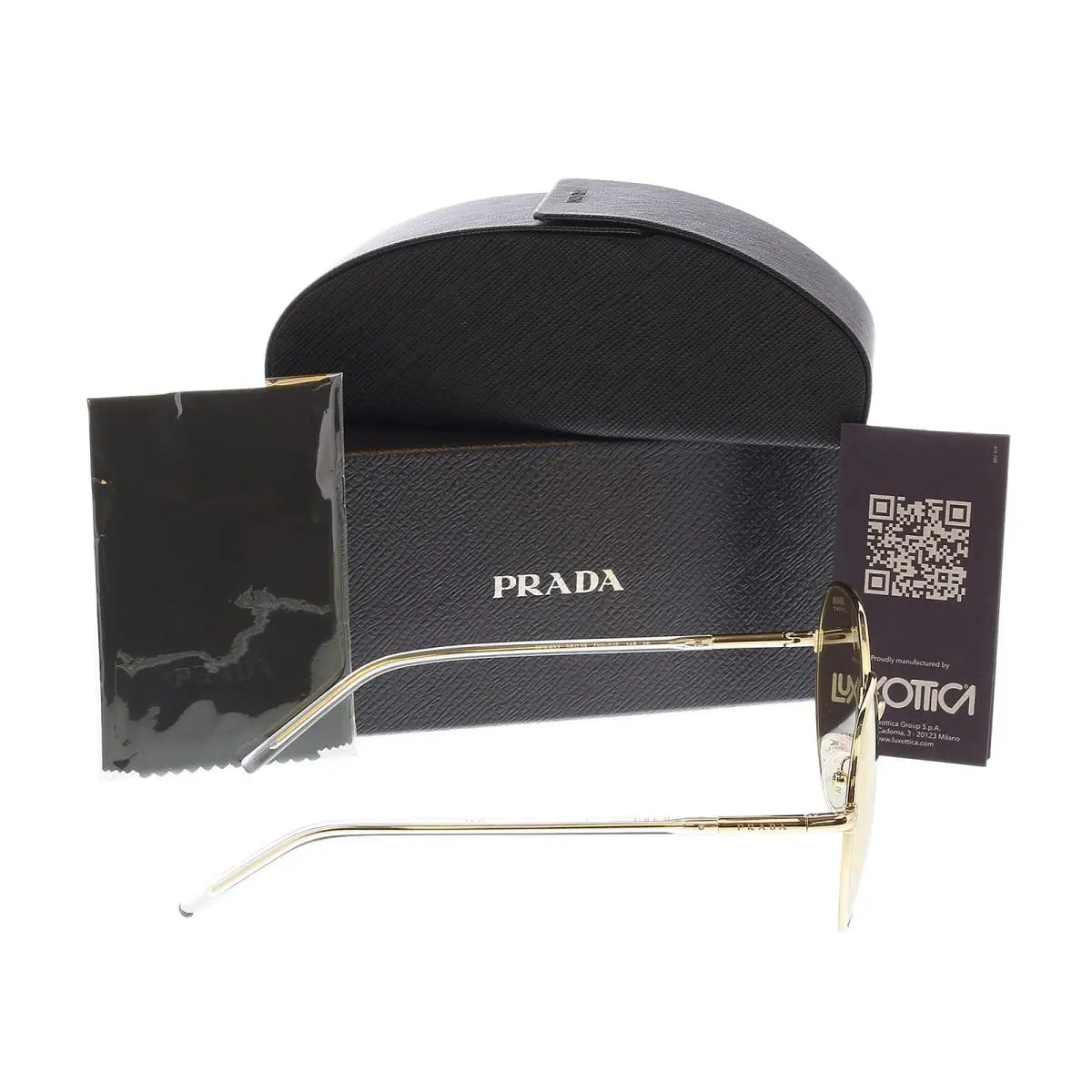 Prada 0PR 65XS ZVN01F Pale Gold Round Sunglasses | Fash Brands display picture 2