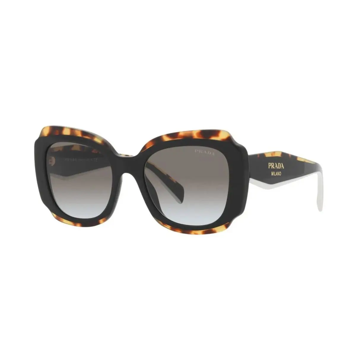 Prada PR 16YS Black and Havana/grey Shaded 01M-0A7 Sunglasses