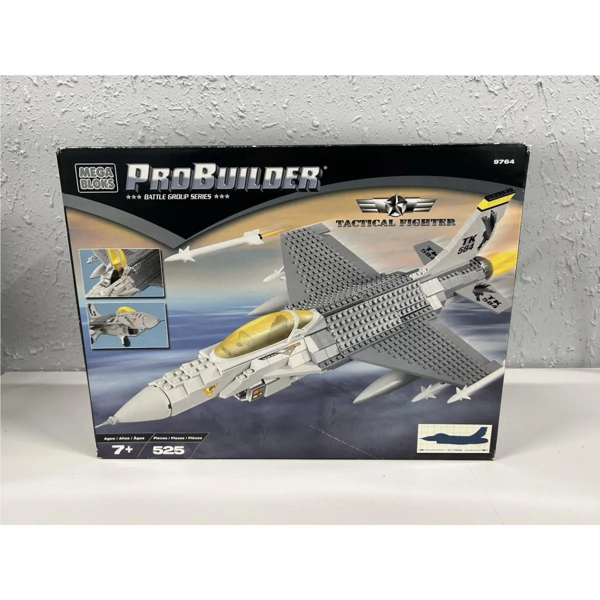 Mega Bloks Pro Builder Tactical Fighter Plane 9764 Box 2002