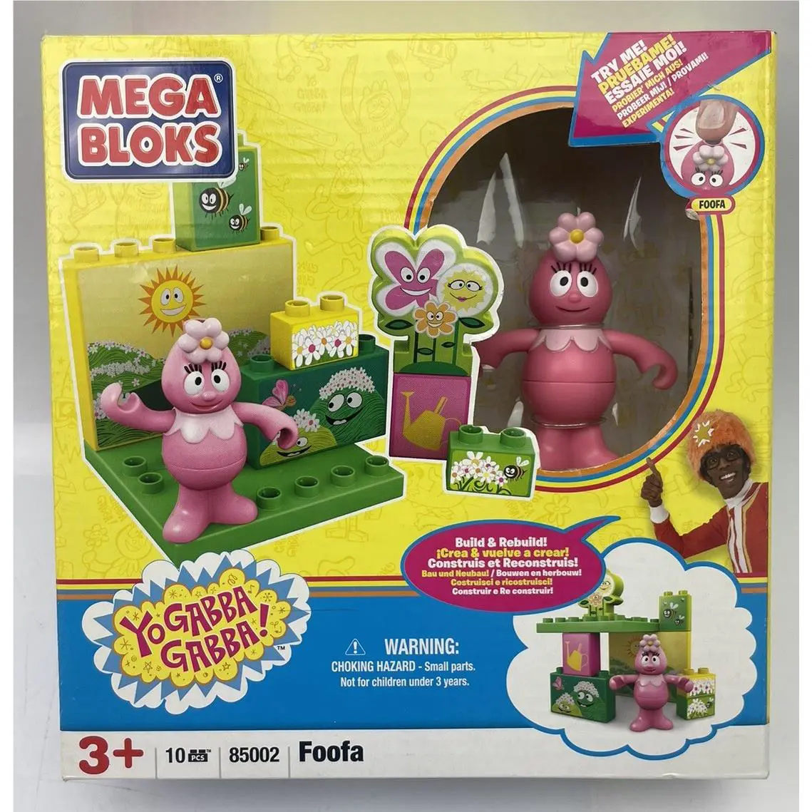 2009 Mega Bloks Yo Gabba Gabba Foofa 10pcs Building Set 85002 /