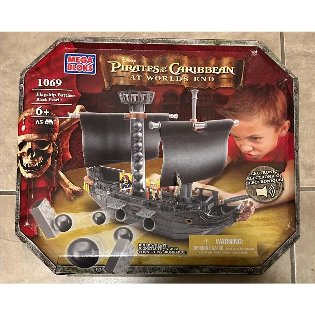 Mega Bloks Pirates of Caribbean Worlds End Black Pearl 1069 Set 65pc