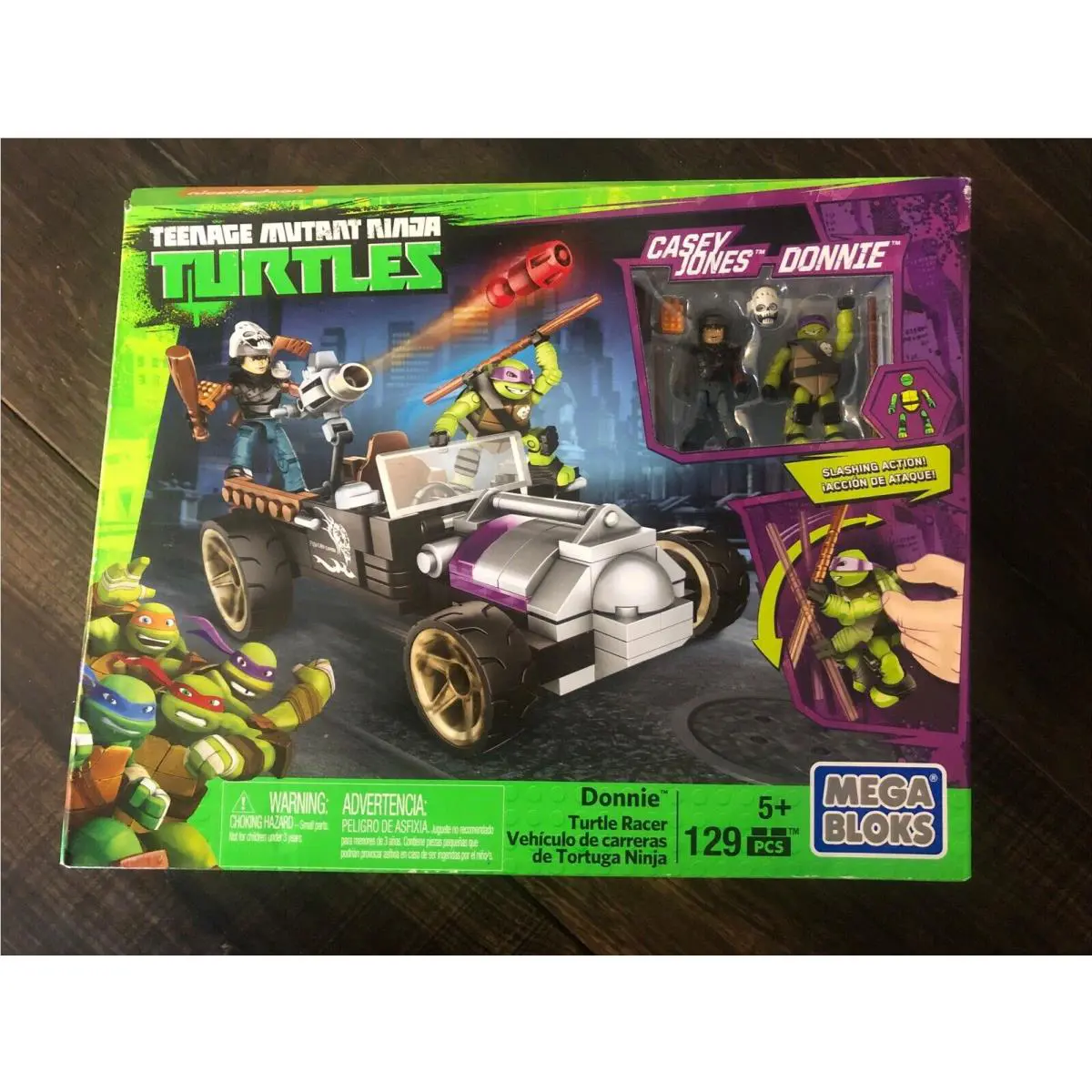 Teenage Mutant Ninja Turtles Car Racer Mega Bloks 2016 Casey Jones Donnie