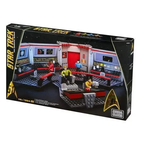 Mega Bloks Star Trek Tos Classic Uss Enterprise Bridge Construction Building Set