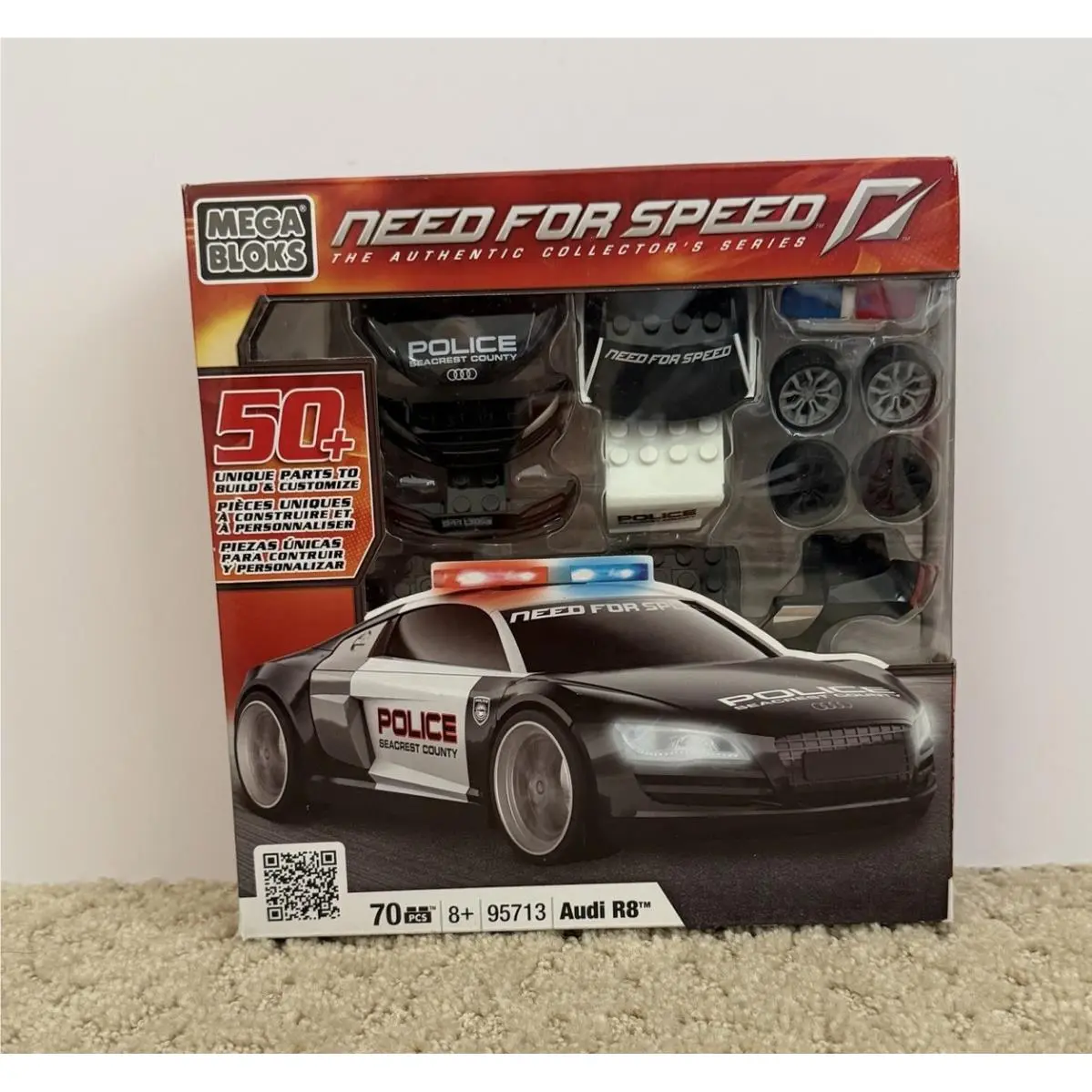 Mega Bloks 95713 Need For Speed Audi R8 Police Cruiser Rare 2011