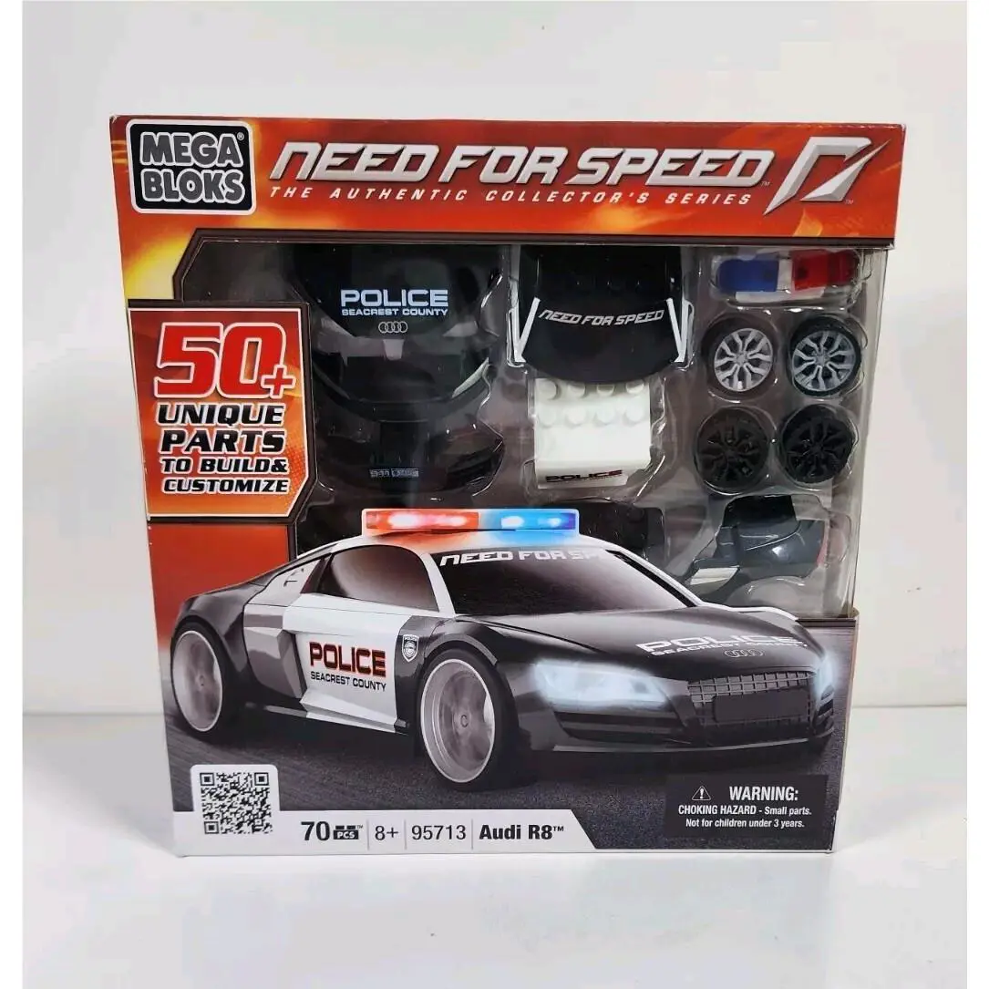 Mega Bloks 95713 Need For Speed Audi R8 Police Cruiser Rare 2011