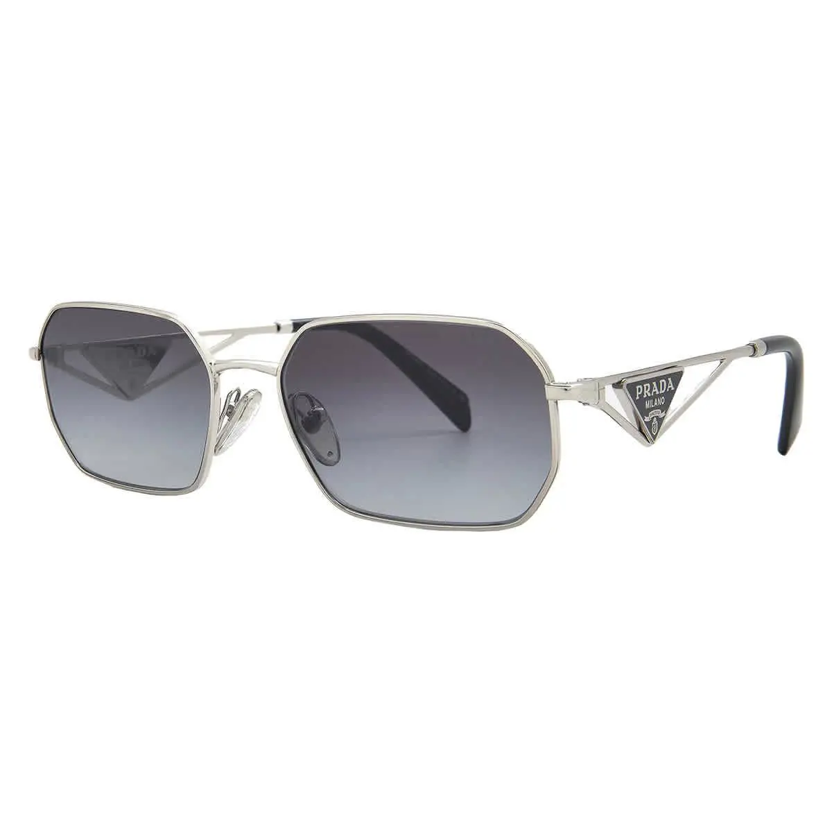 Prada Grey Gradient Geometric Ladies Sunglasses PR A51S 1BC90A 58 PR A51S 1BC90A
