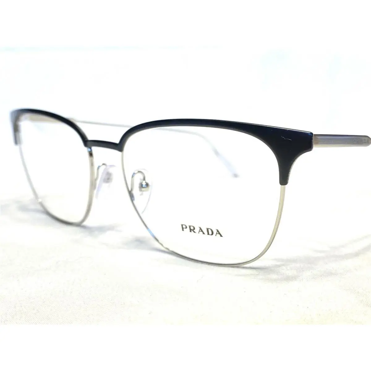 Prada Eyeglasses VPR59U 1BO-1O1 Women`s Modern Black/silver Frames 55/17 150
