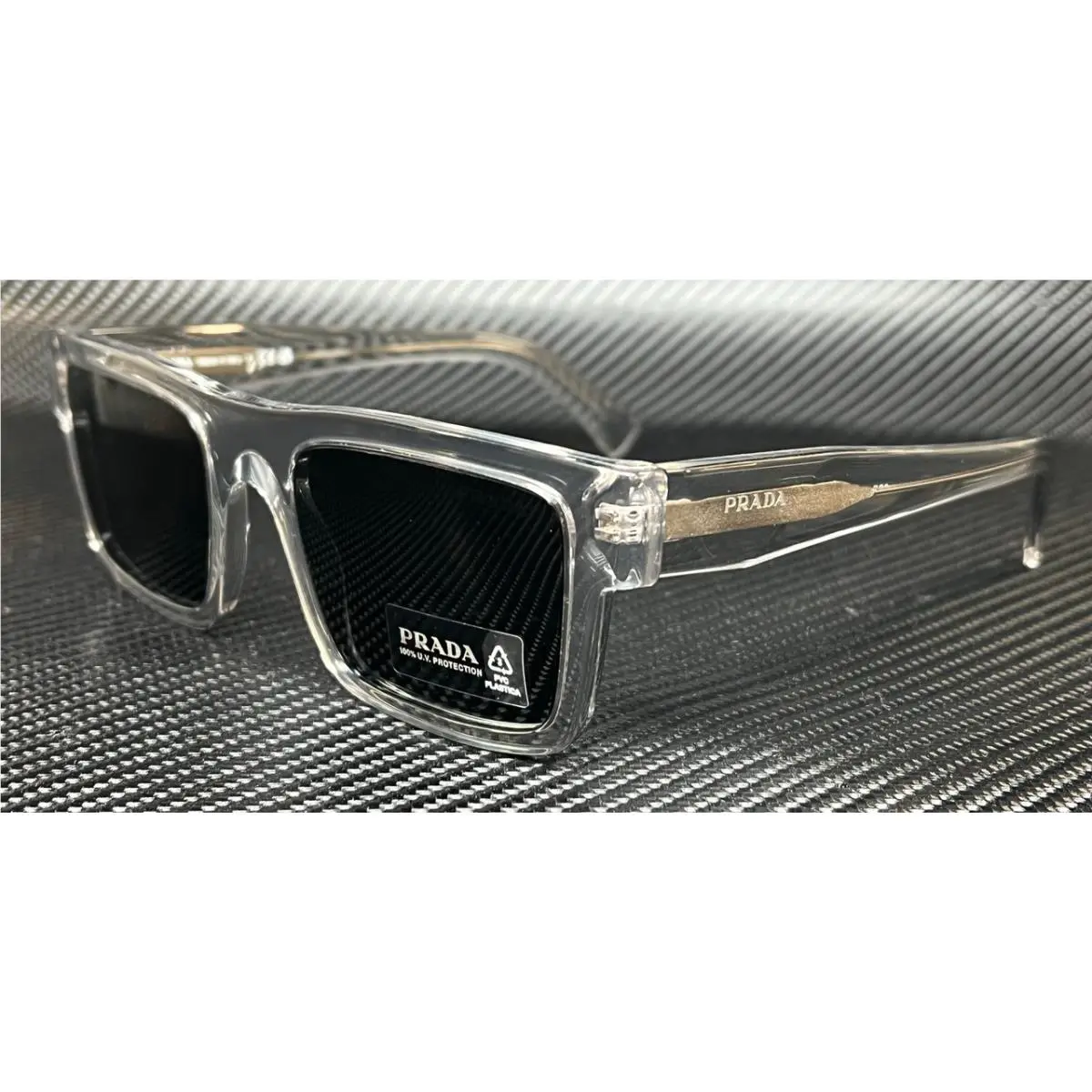 Prada PR 19WS U4309T Crystal Grey Men`s 52 mm Sunglasses
