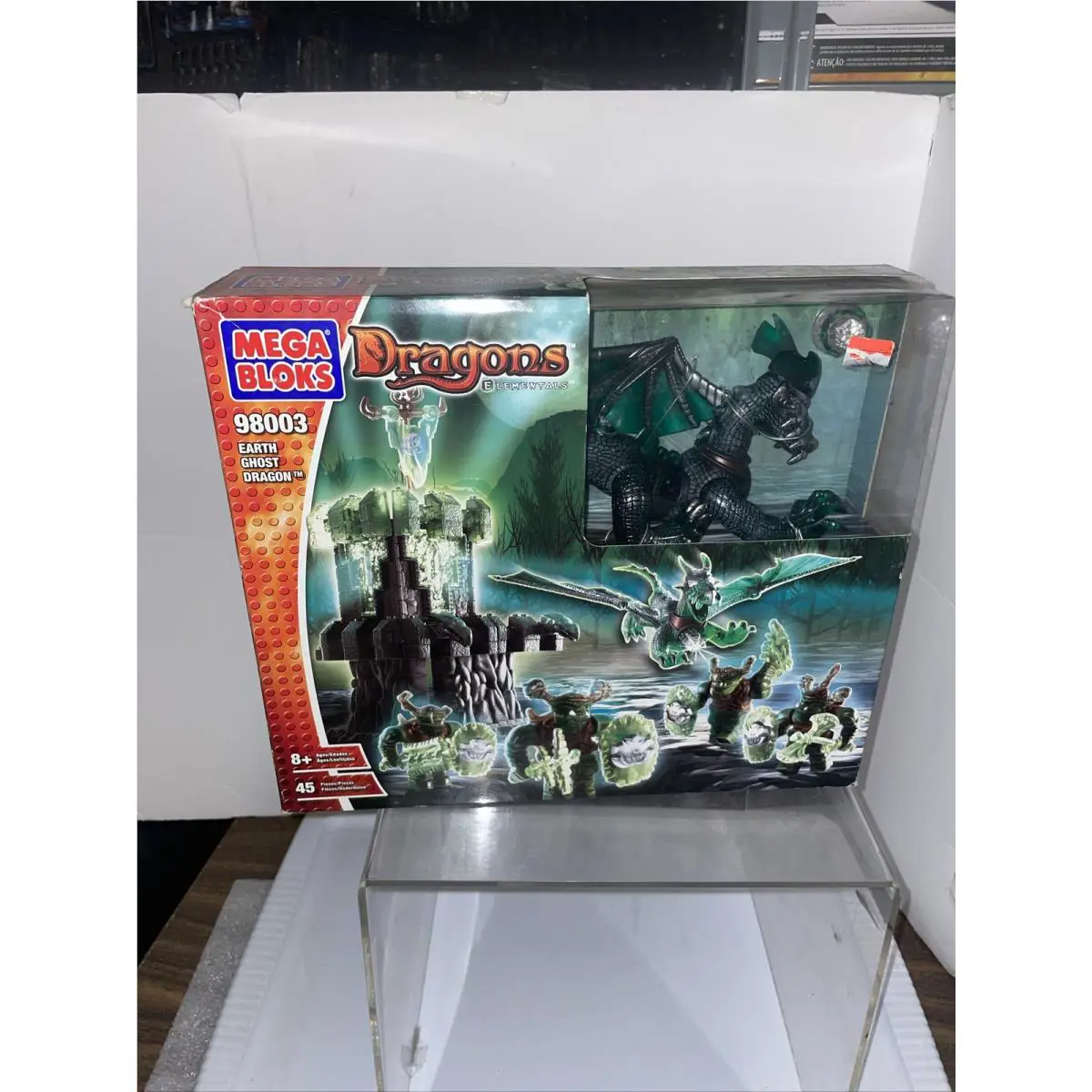 2004 Mega Bloks Dragons Elementals Earth Ghost Dragon 98003 45pcs