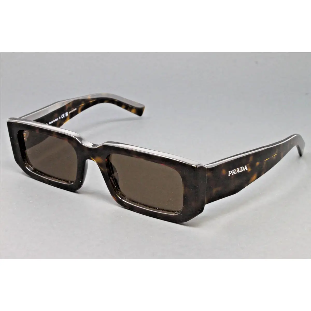 Prada PR06YS 2AU8C1 Men`s Tortoise 53mm Rectangular Sunglasses Brown Lens