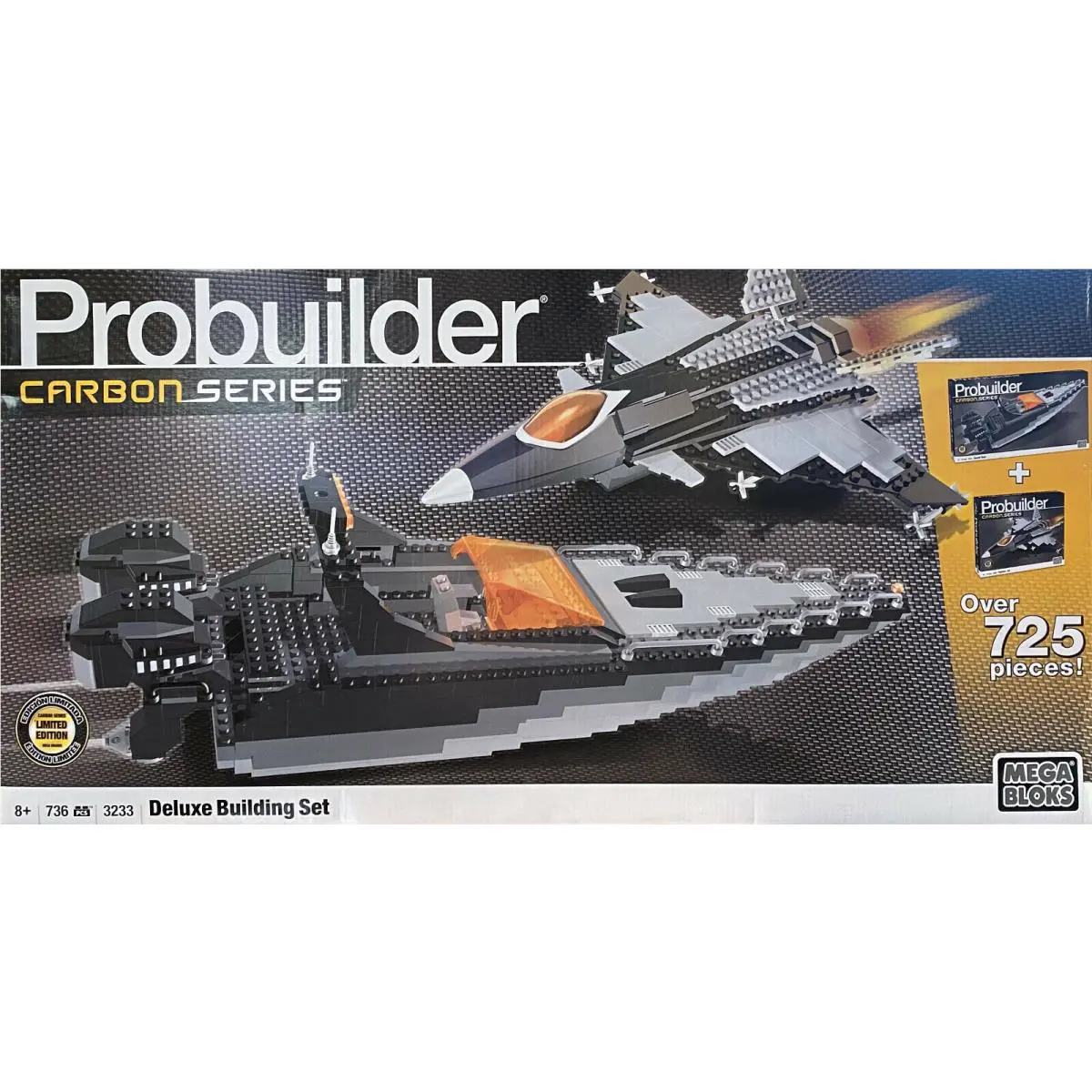 Mega Bloks Probuilder Carbon Series 3233 Speed Boat Fighter Jet 736 Pcs