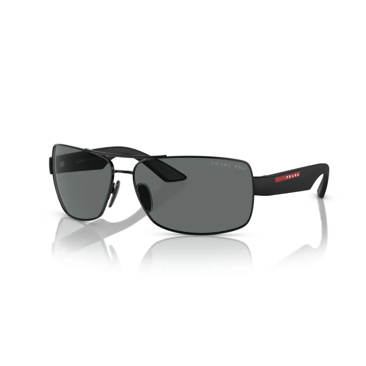 Prada Linea Rossa PS 50ZS Black/dark Grey Polarized 1AB-02G Sunglasses - Frame: Black, Lens: Dark Grey Polarized