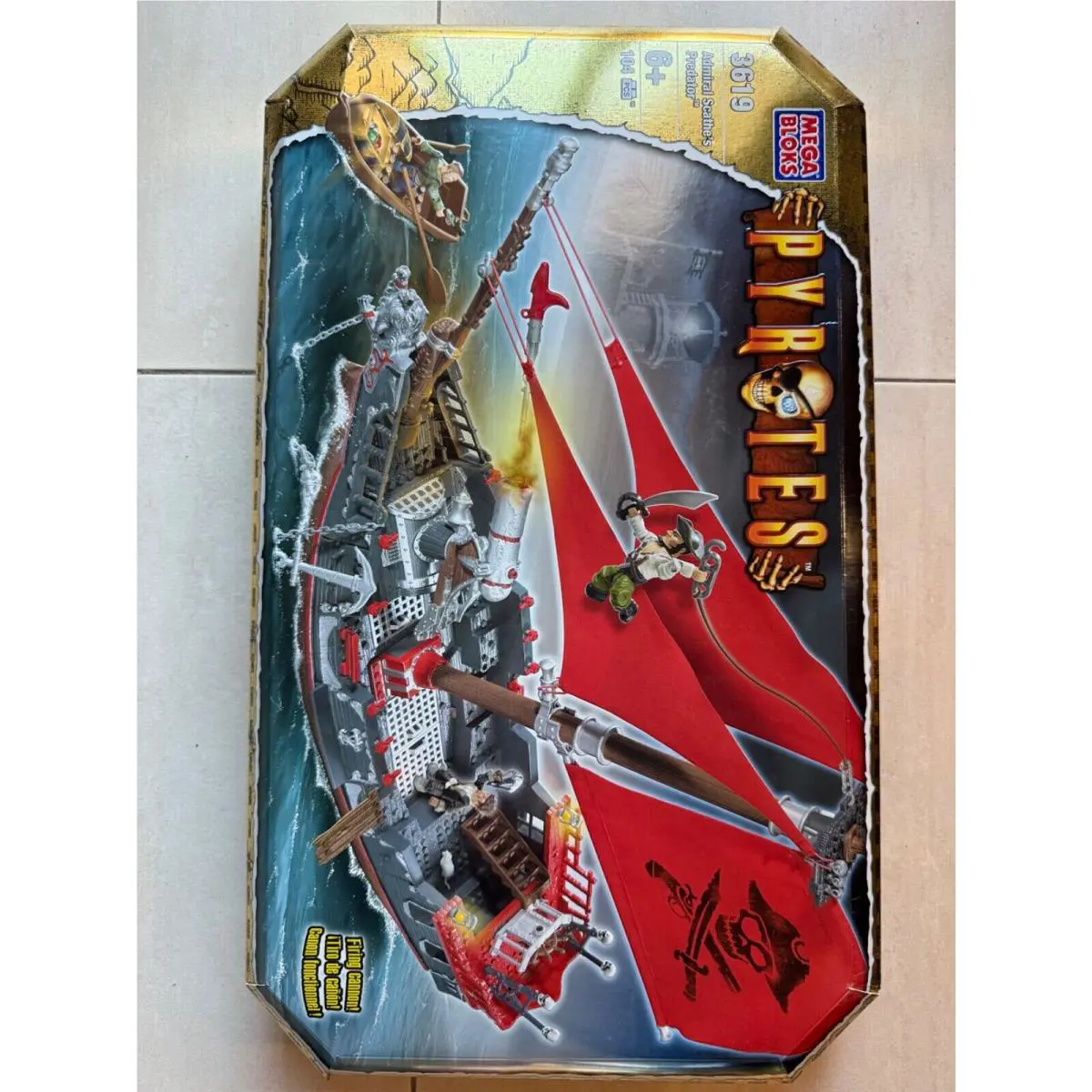 Mega Bloks Pyrates Admiral Scathes Predator Figures Set 3619 Pirate Theme