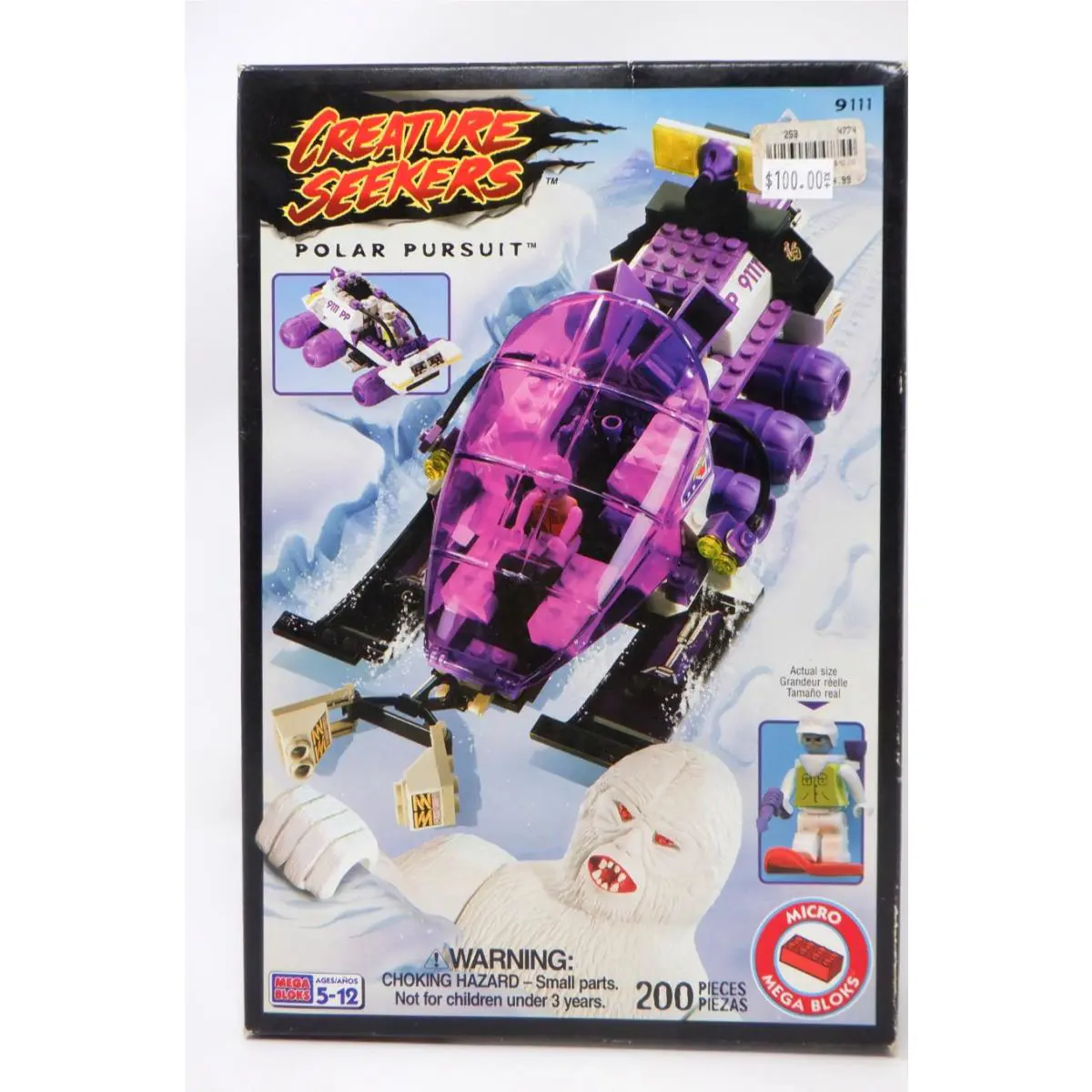 Mega Bloks Creature Seekers Polar Pursuit Set 9111 Monster Exploration Sled