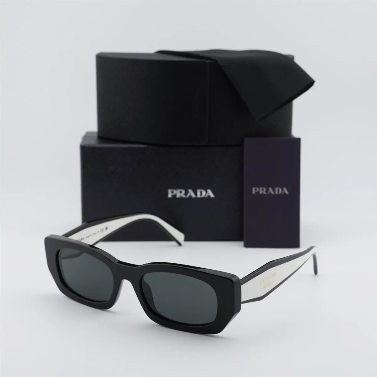 Prada PRB05S 09Q08Z Black/white/dark Grey 53-19-140 Sunglasses