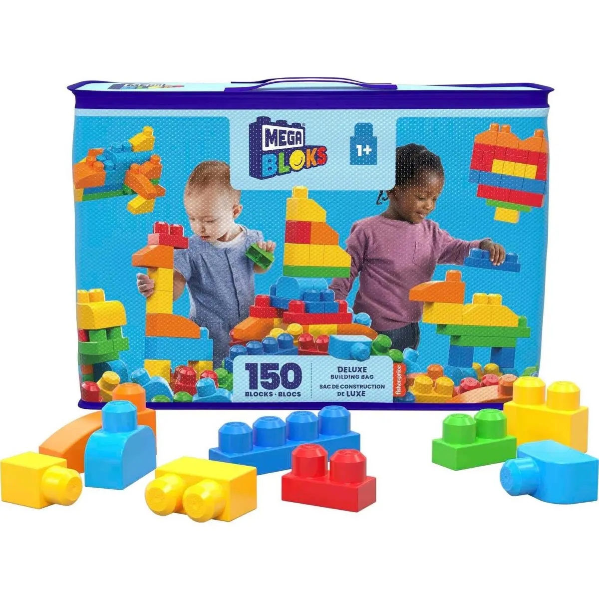 Mega Bloks First Builders Toddler Blocks Toys Set Deluxe Building Bag with