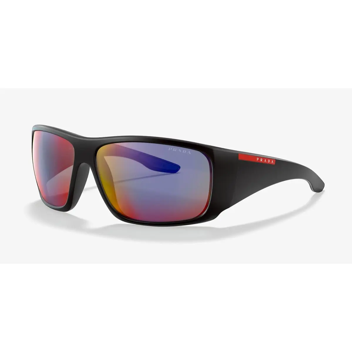 Prada Linea Rossa 04VS Matte Black/grey Blue Red Mirrored 1BO-9Q1 Sunglasses
