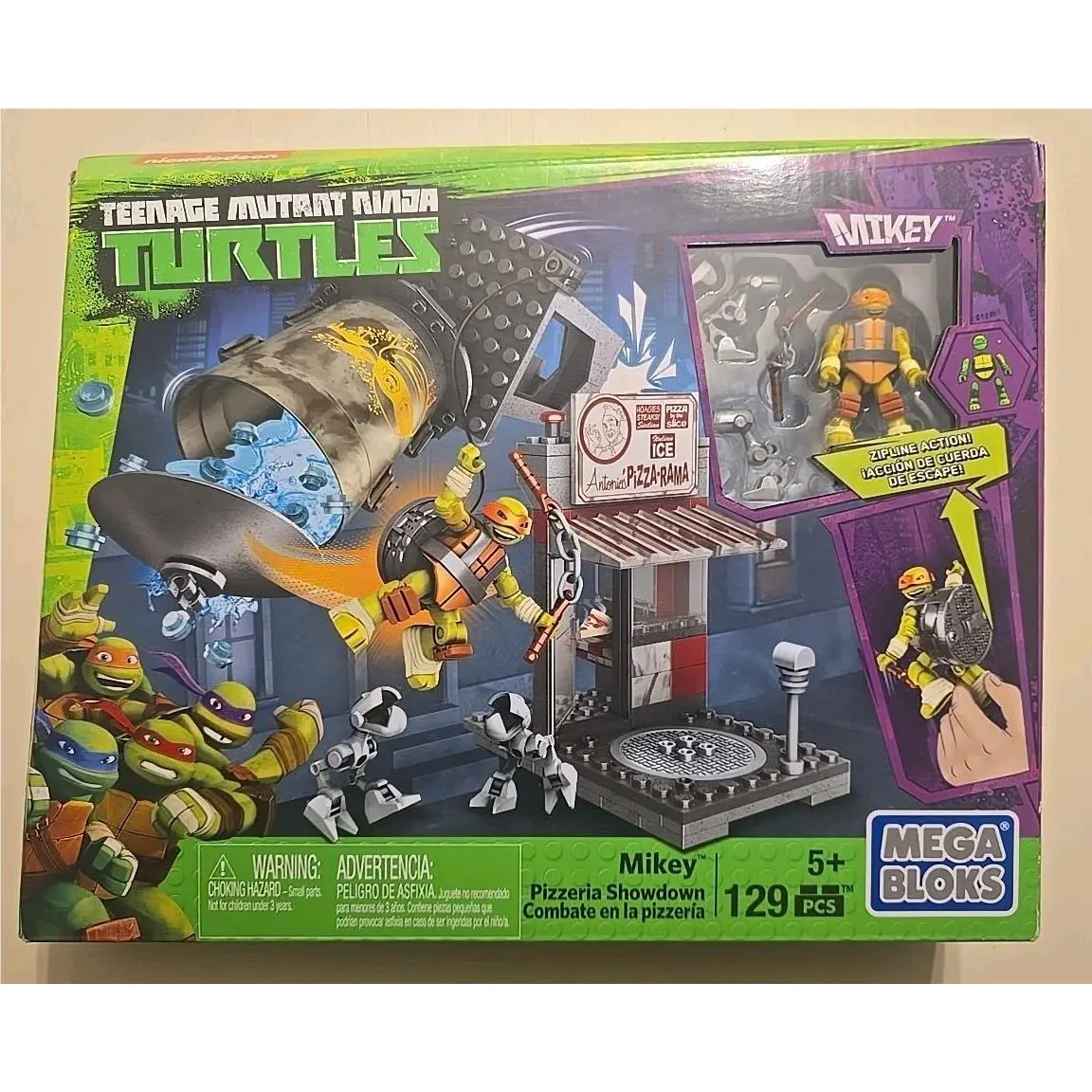 Mega Bloks Tmnt Teenage Mutant Ninja Turtles Mikey Pizzeria Showdown 129 Pcs