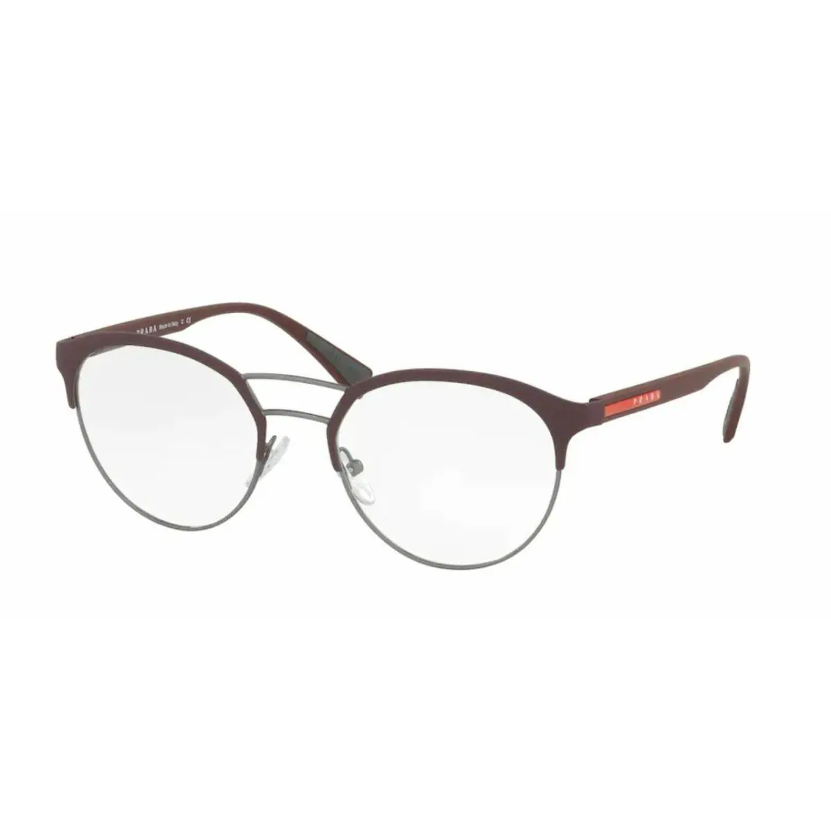 Prada Linea Rossa PS 52HV VHP1O1 Bordeaux Round Men`s 50 mm Eyeglasses