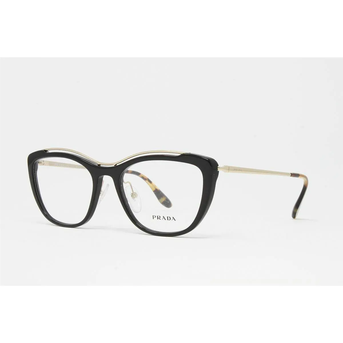 Prada PR04VV-1AB1O1 Black 53mm Full Rim Cat Eye Plastic Women`s Eyeglasses