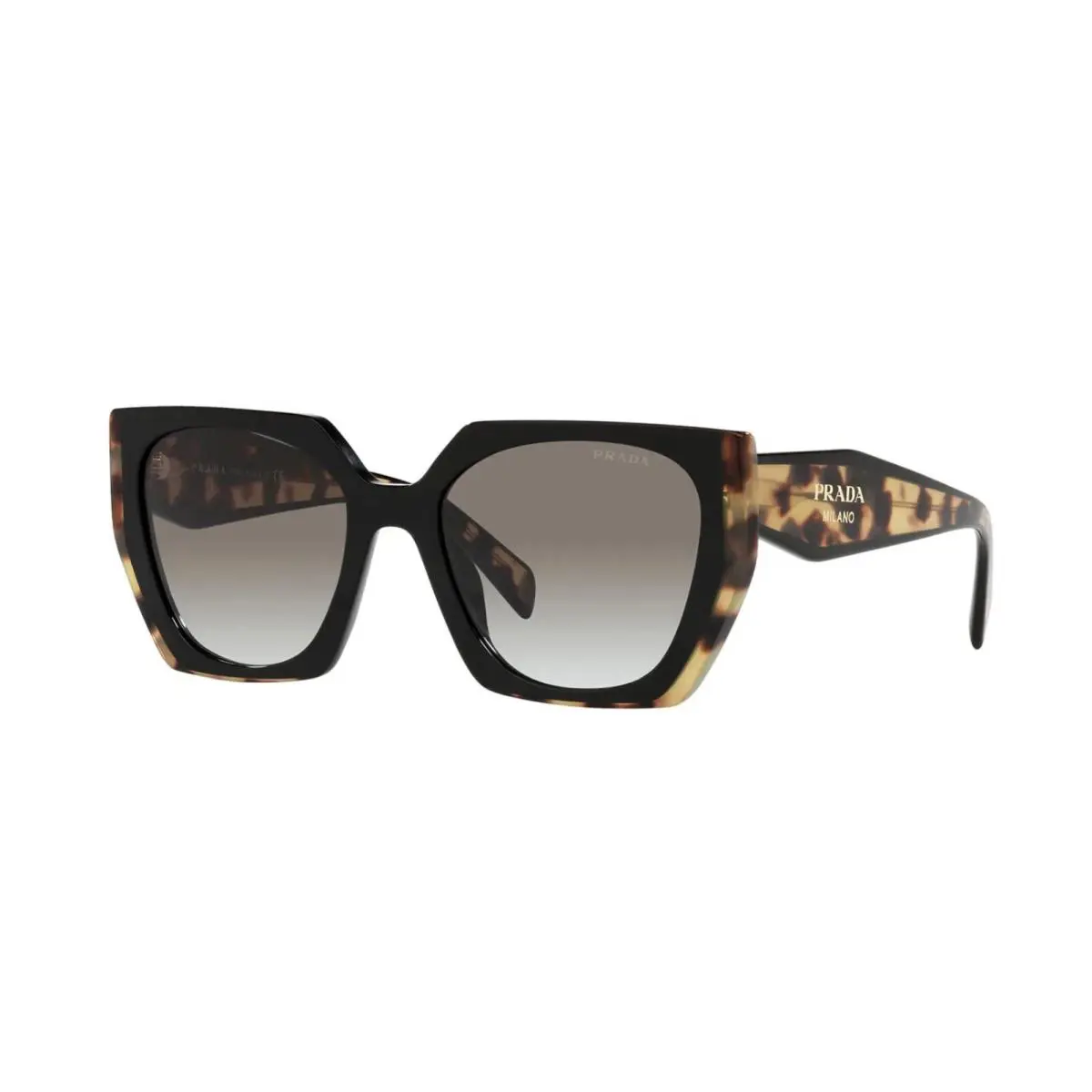 Prada Monochrome PR 15WS Black Medium Tortoise/grey Shaded 389-0A7 Sunglasses