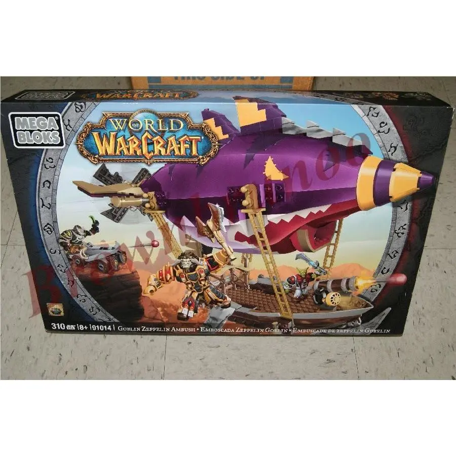 Mega Bloks World of Warcraft Goblin Zeppelin Ambush w/ Secret Loot 310 Pc Set