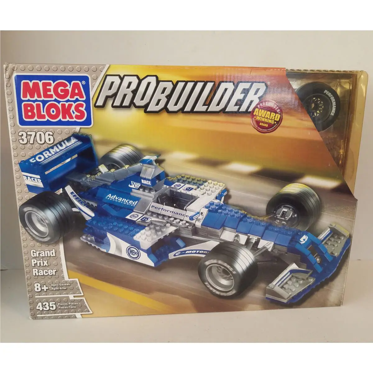 2005 Mega Bloks Probuilder 3706 Grand Prix Racer 435 Pcs Ages 8+