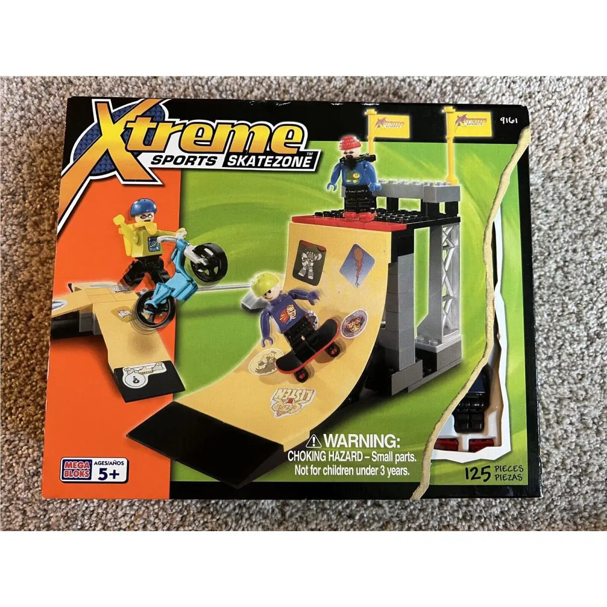 Mega Bloks Xtreme Sports Skatezone Ramp Vintage 2000 9161 125 Pieces