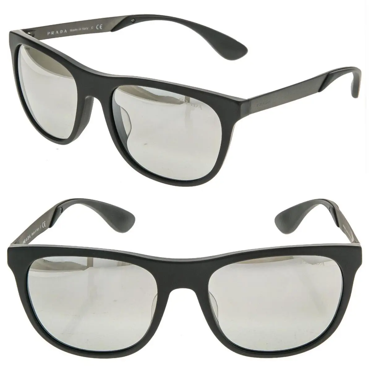 Prada PR04SS Matte Black Ruthenium Mirror Metal Sport Sunglasses 04S 04ss Men
