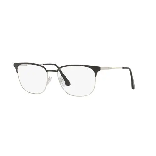 Prada Eyeglasses PR 59UV 1BO1O1 Conceptual Matte Black/silver W/ Demo 53MM