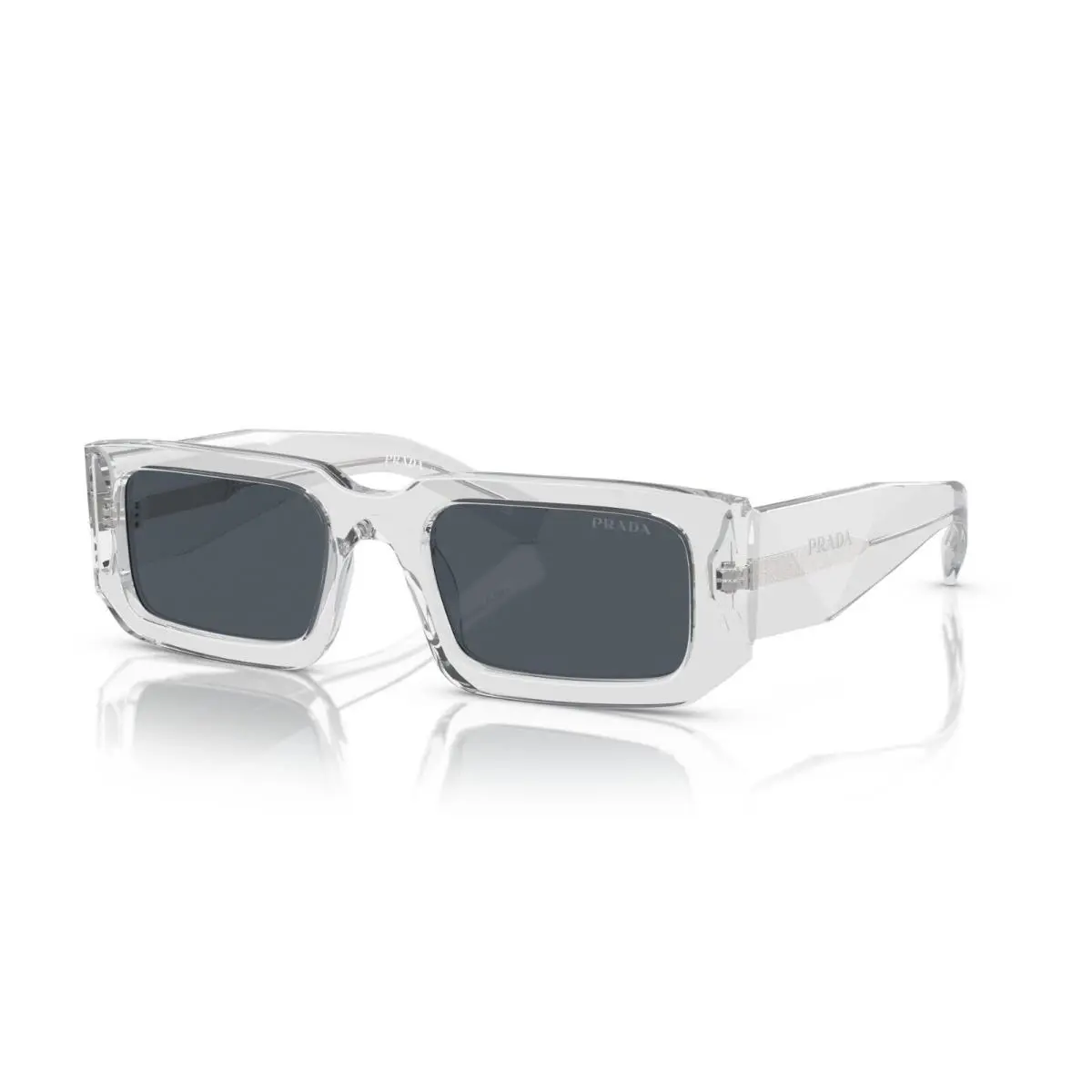 Prada Symbole PR 06YS Transparent Grey/dark Grey 12R09T Sunglasses - Frame: Transparent Grey, Lens: Dark Grey
