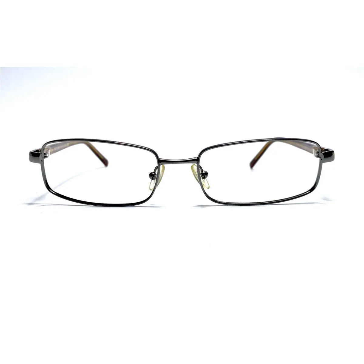 Prada Silver Rectangular Glasses Red Brown Temples Italy VPR551 53 17 135