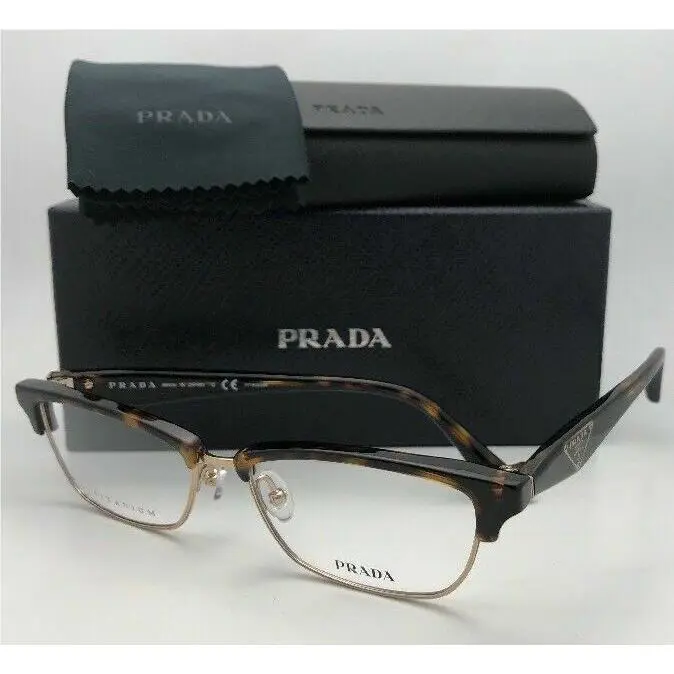 Prada Eyeglasses Vpr 56R 2AU-1O1 53-16 140 Tortoise Gold Titanium Frames