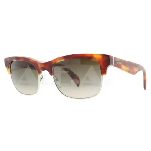 Prada Women`s Spr 11P Light Havana 4BW-6S1 Grey Lens Sunglasses Italy - Frame: Brown, Lens: Brown