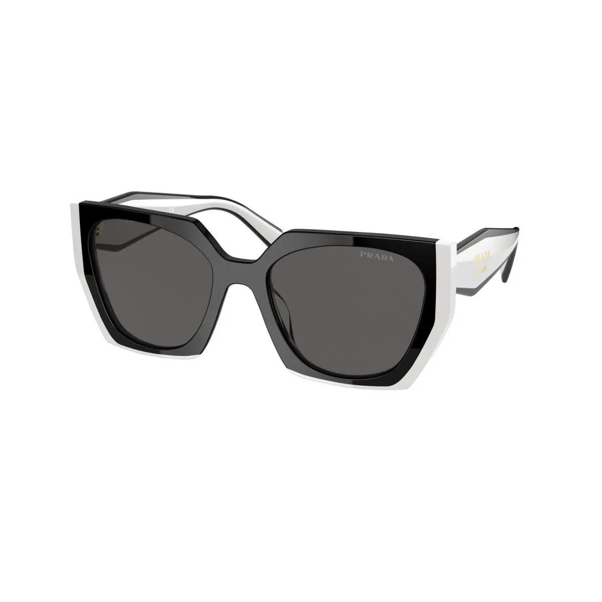 Prada 0PR15WS 09Q5S0 Black White /dark Grey Lens